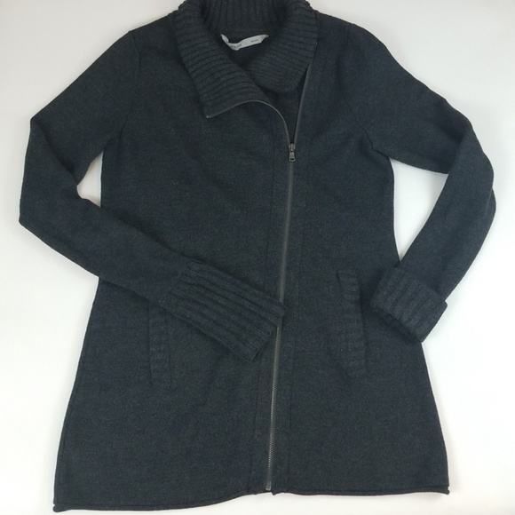 Athleta Jackets & Blazers - Athleta Women Sweater Jacket Large Grey Wool Blend